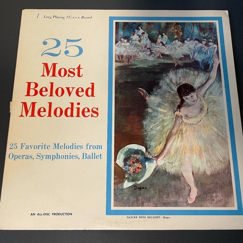 1970's '25 Most Beloved Melodies' on vinyl record